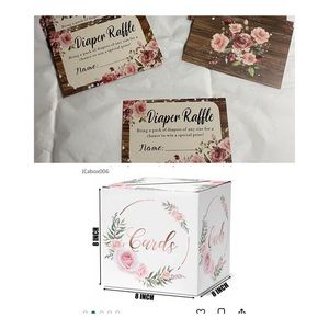 Diaper raffle cards and box